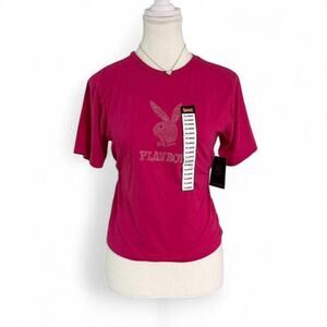 Spencer Deadstock Y2K 2000s Play Boy NEW With Tag Pink Mcbling T Shirt Size XL